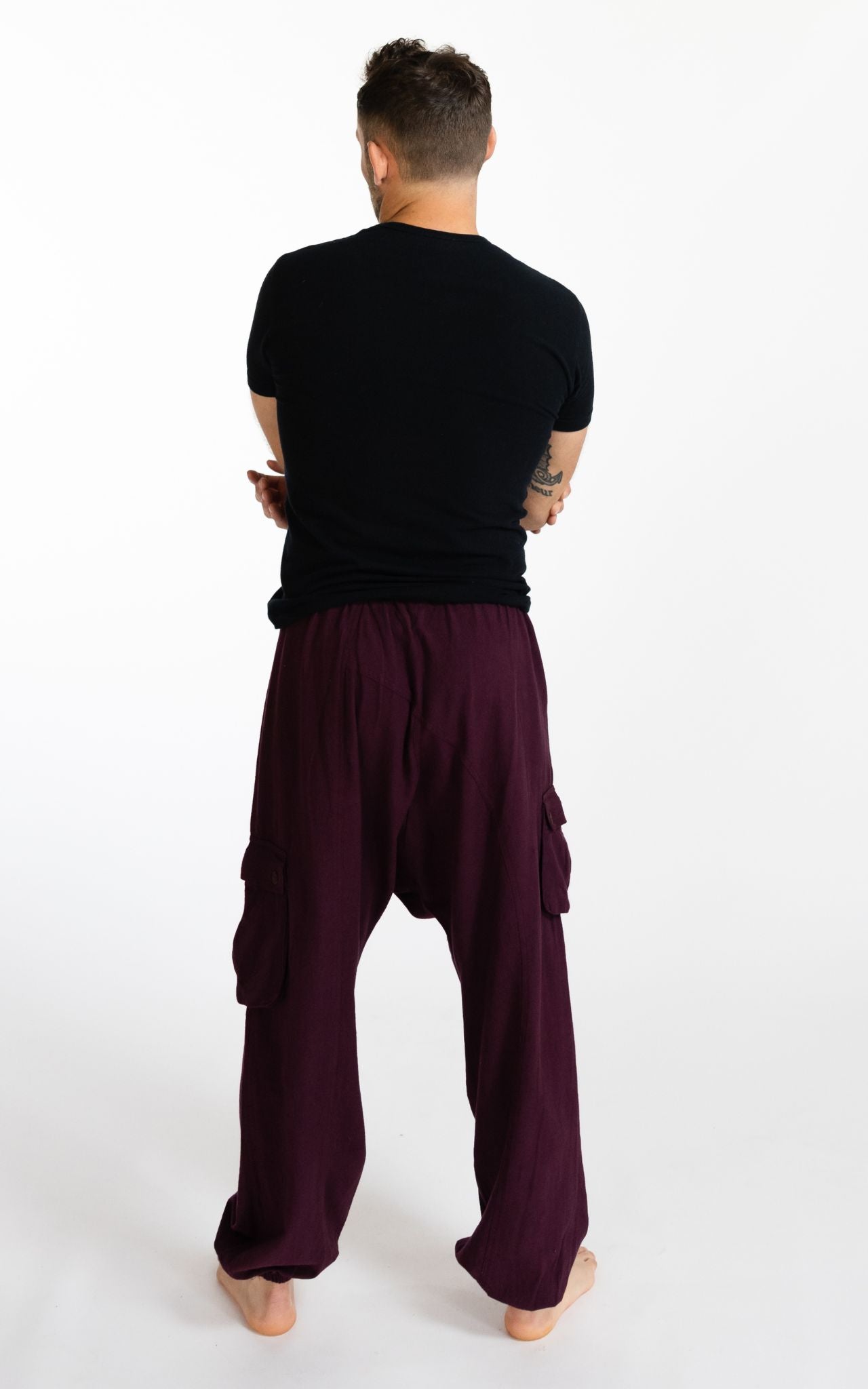 Drop Crotch Pants for Men Eco Dyed Cotton Earthy Pants Surya