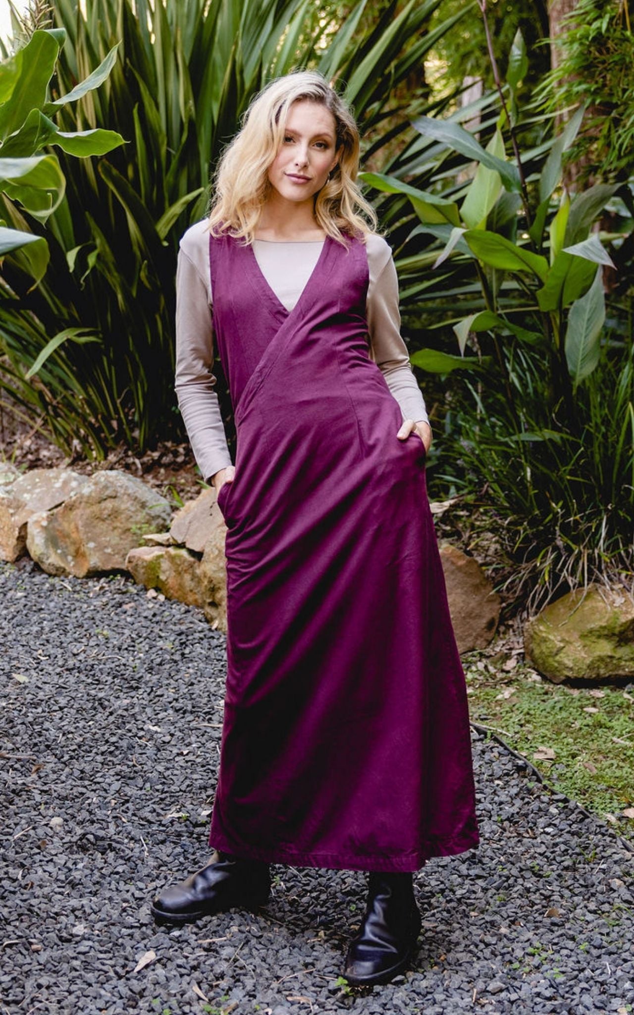 Tibetan Wrap Dress Wine