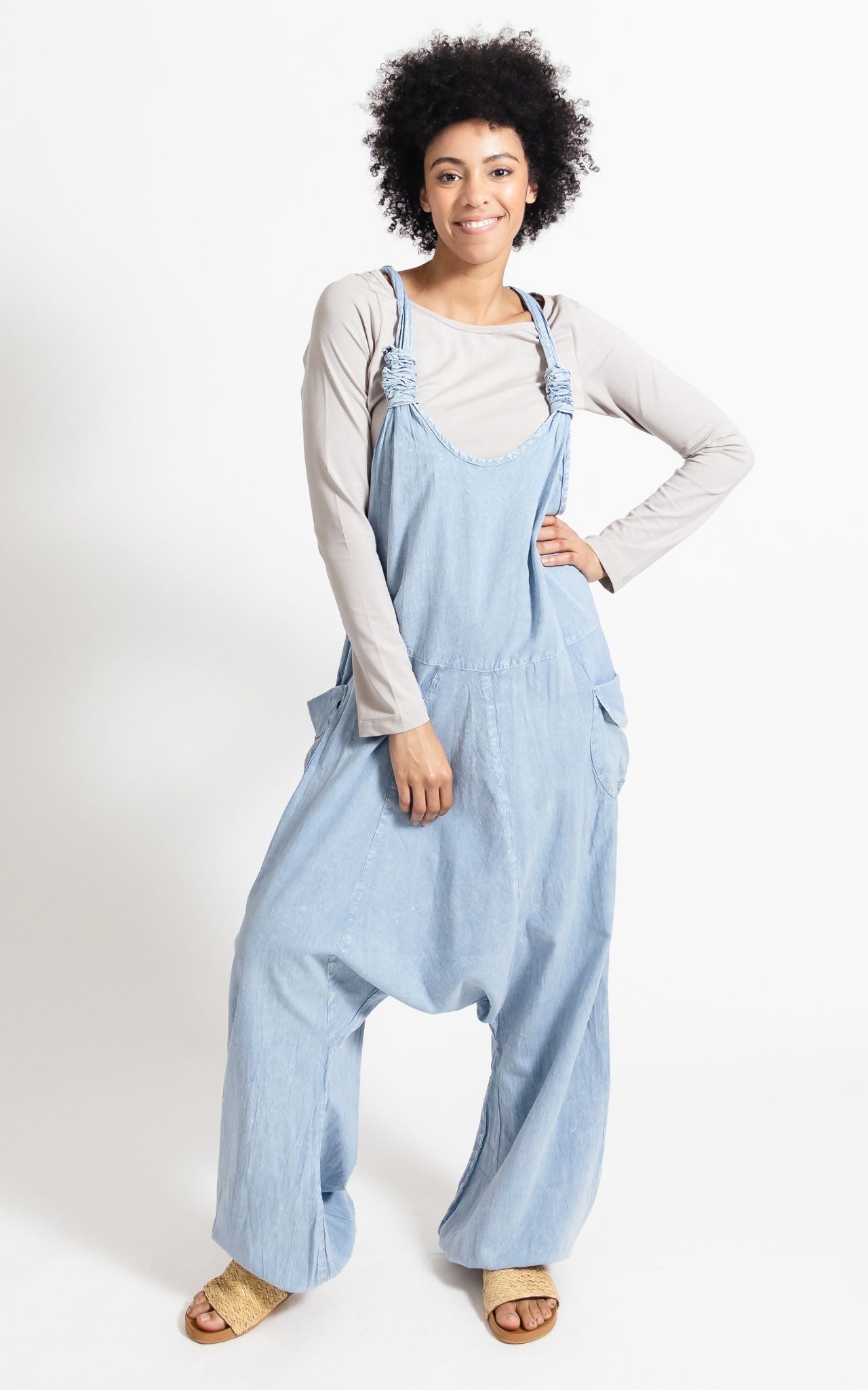 Cotton Stonewashed Bahini Long Overalls Made in Nepal Surya