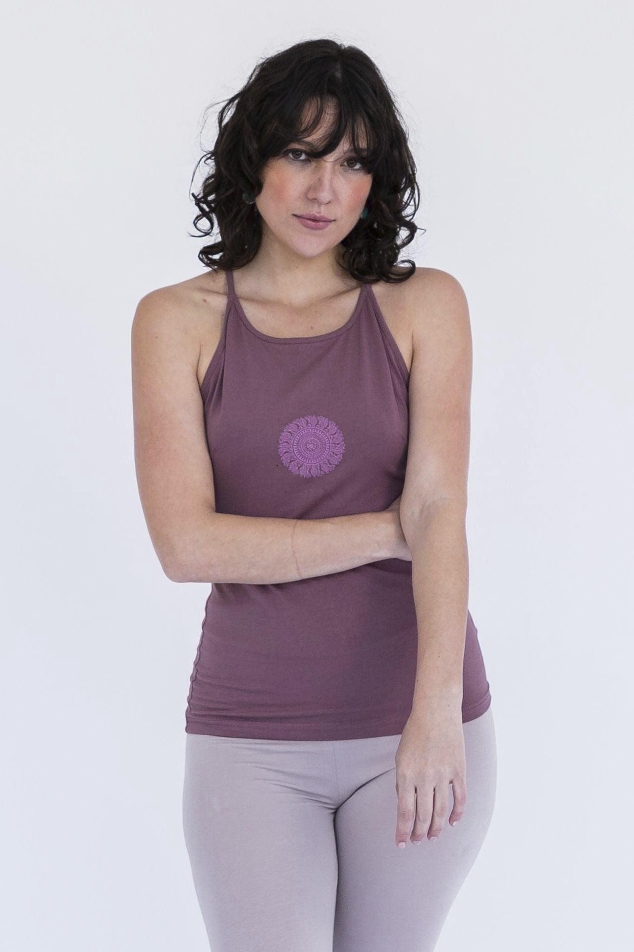 Surya Australia Ethical Organic Cotton Yoga Top from Nepal - Mauve