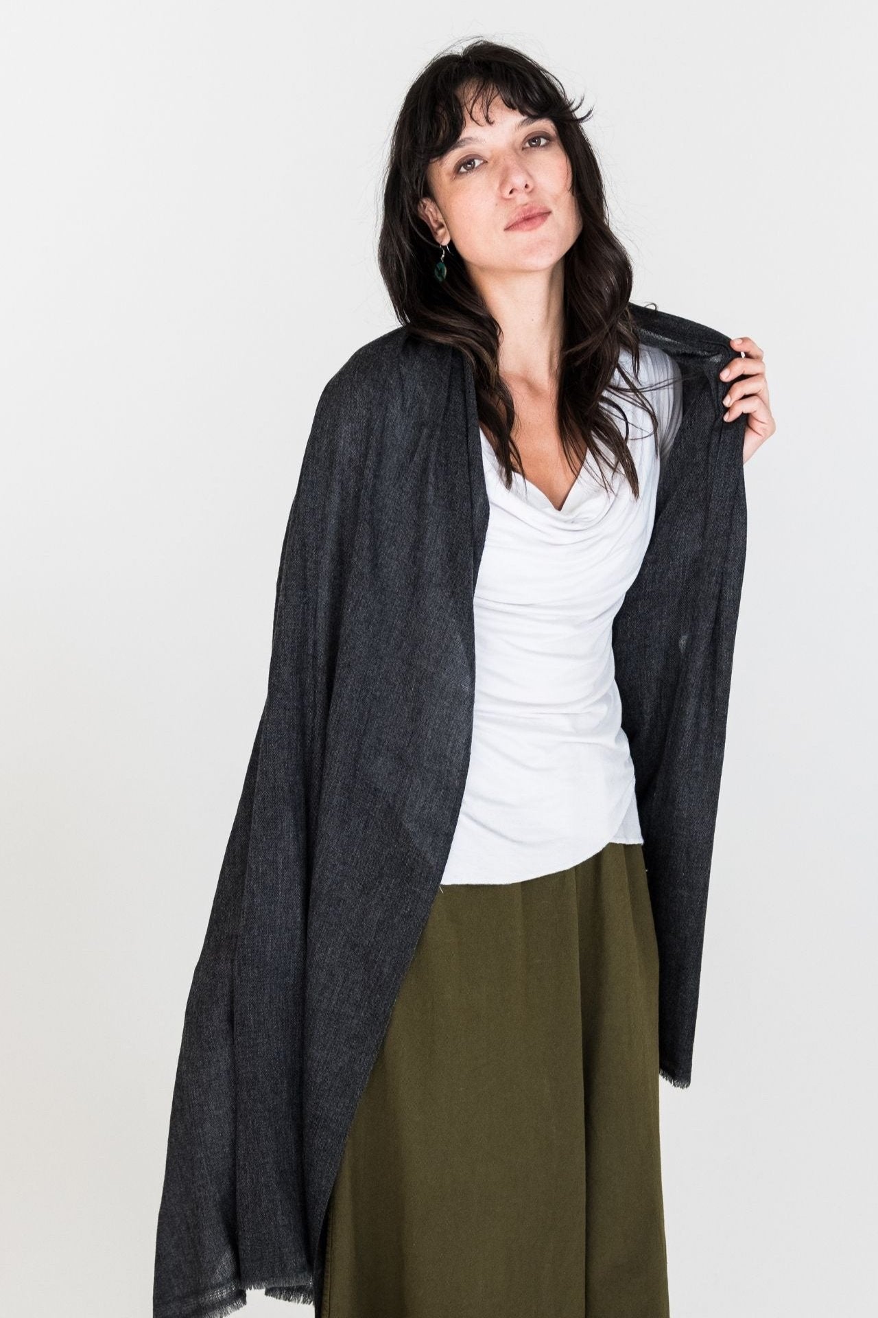 Cashmere + Cotton Throw Wrap Shawl - Naturally Dyed in Nepal – Surya