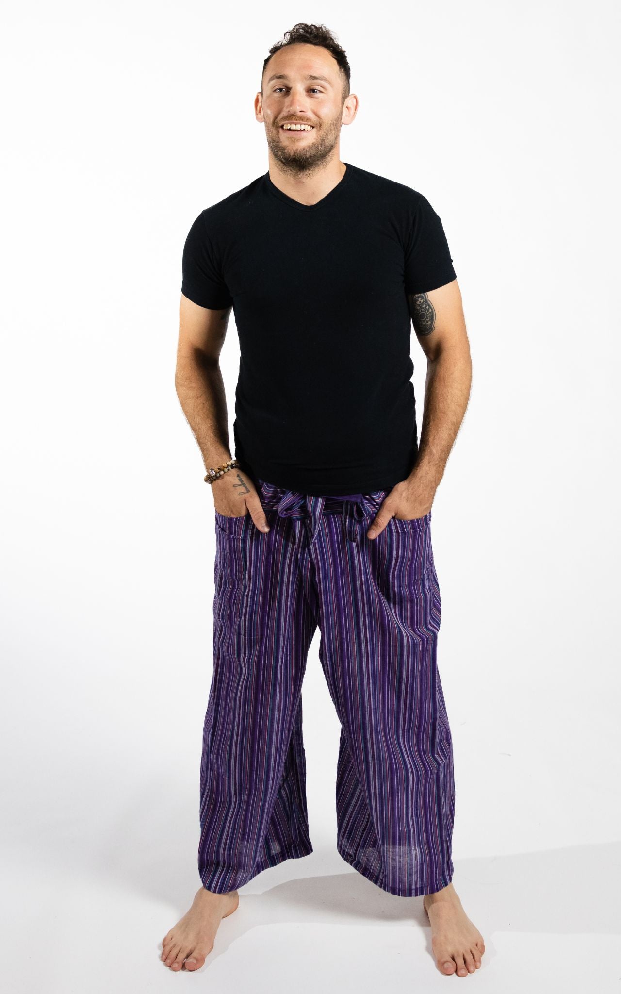 Fisherman Pants for men | Printed Striped Cotton Unisex Pants – Surya